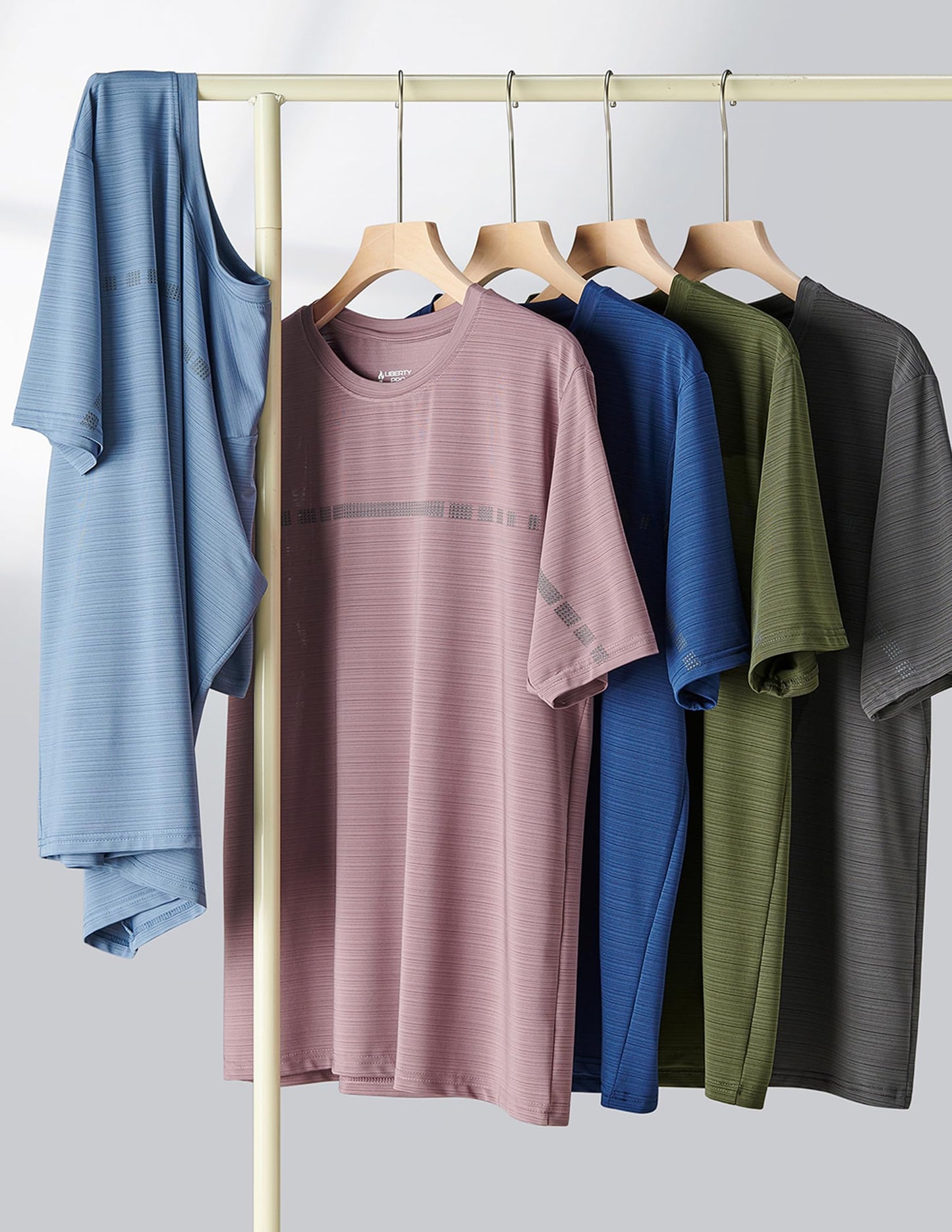 5 Pack Men’s Active Quick Dry Crew Neck T Shirts | Athletic Running Gym Workout Short Sleeve Tee Tops Bulk (Set 12, X-Large)