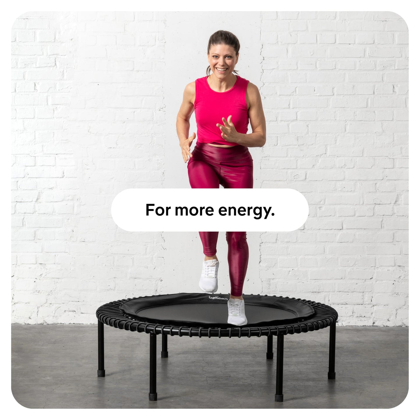 bellicon Mini Trampoline 39'' (Beige) | Bungee Suspension up to 330 lbs | Indoor Fitness Rebounder for Adults | Screw-in Legs