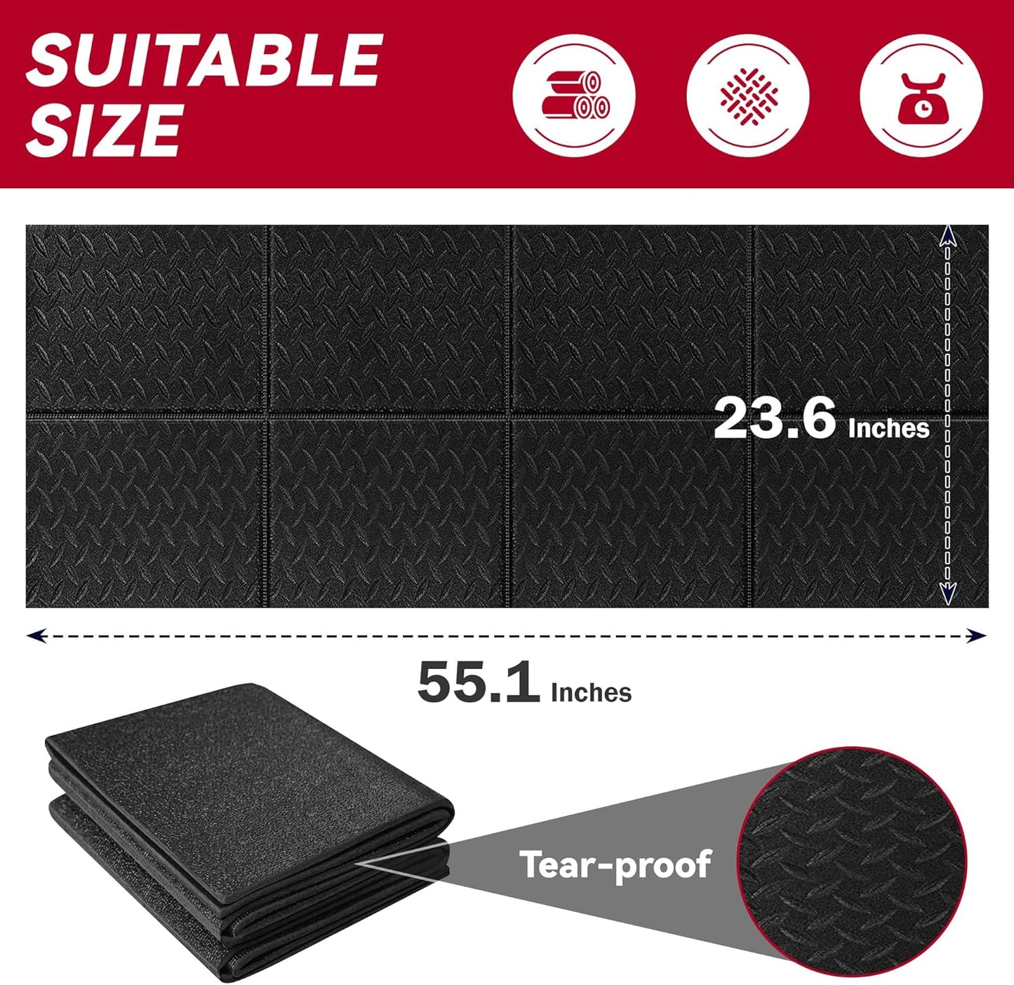 Walking Pad Mat - High Density Floor Protection for Carpet & Hardwood | 0.2" Thick, Foldable