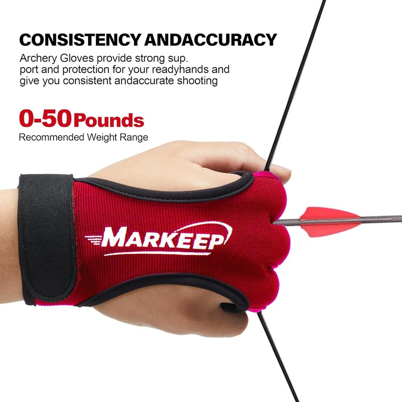 Archery Gloves - 3-Finger Leather Shooting Guard for Youth & Adults | Protective Gear for Recurve Bow