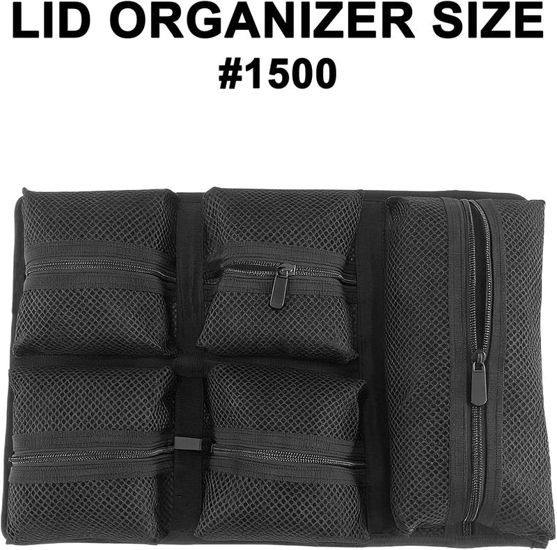 LAFENLIN Lid Organizer for Pelican 1500 Case - Maximize Space & Secure Gear | 5-Pocket Mesh Panel for Photographers, Divers & Tactical Pros
