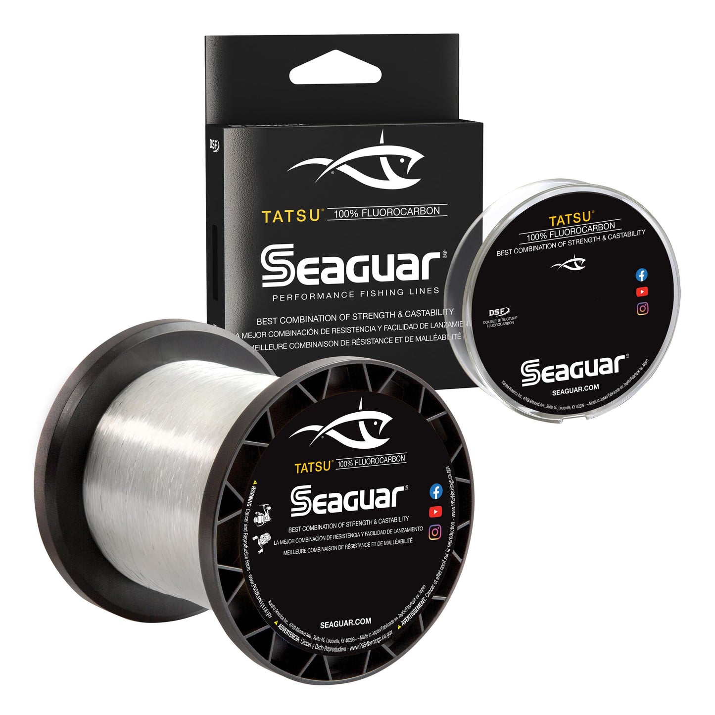 Seaguar Tatsu 100% Fluorocarbon Fishing Line DSF, 8lbs, 1000yds Break Strength/Length - 08TS1000