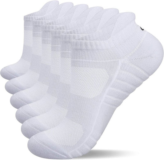 Lapulas Athletic Running Ankle Socks - Cushioned Anti-Blister Tab | 6 Pairs for Men & Women