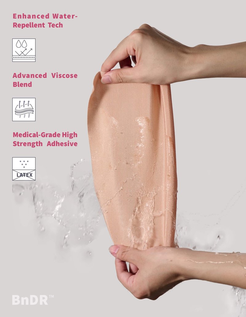 Pro Pre-Cut Synthetic Chest Binding Tape with Nipple Covers for FTM Transgender, Extra Wide, 7in, 20 Strips (Beige)