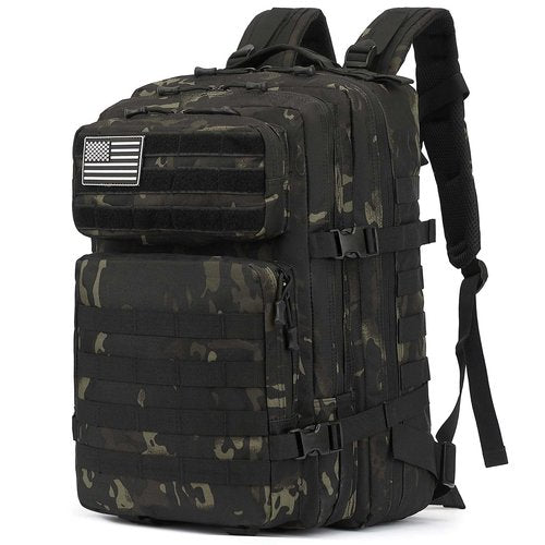 Yusudan Military Tactical Backpack for Men Women, 3 Day Assault Pack Army Molle Bag Hiking Backpacks (CP Black)