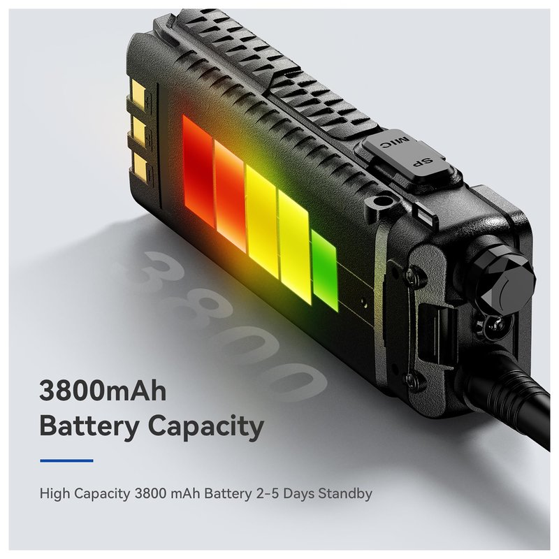 Baofeng 2 Pack UV-5R Battery BF-F8HP Extended Battery BL-5L 3800 mAh with USB-C Charging Cable for UV-5R, BF-F8HP, UV-5X3 Radios High Capacity Ham Radio Rechargeable Batterys