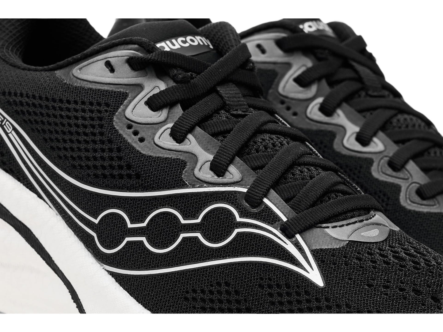 Saucony Women's Ride 19 Sneaker, Black/Silver, 8.5
