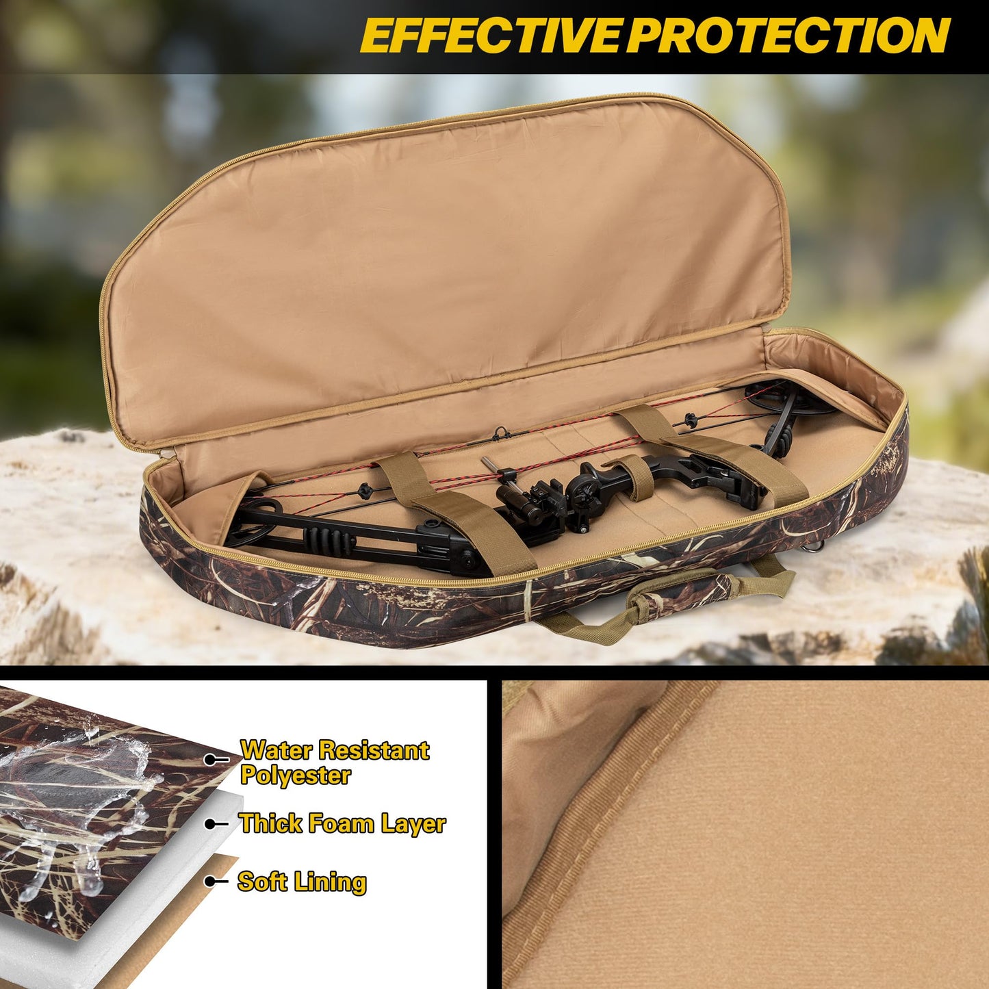 Smasrob Soft Bow Case, Compound Bow Bag with Arrow Pocket, Camouflage