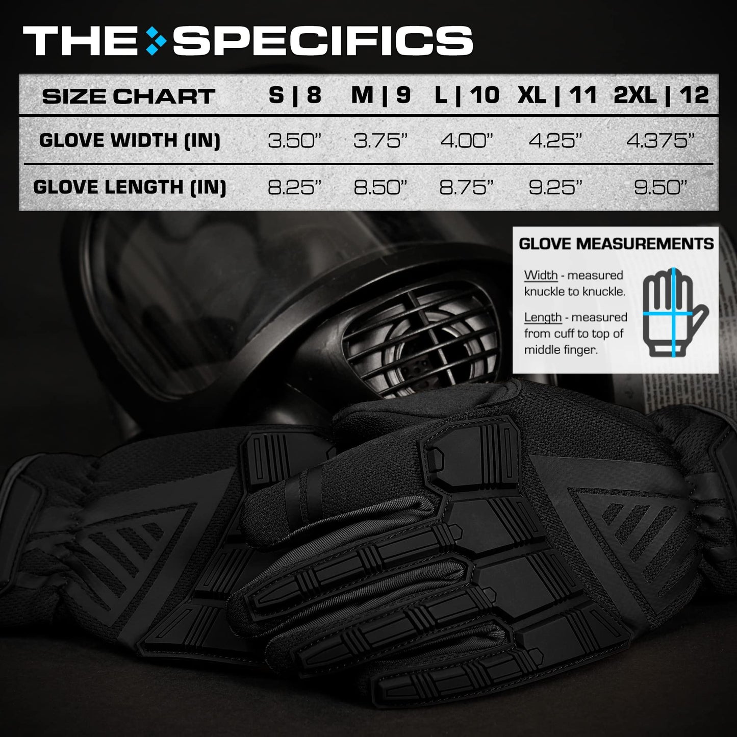 Glove Station - Impulse Guard Tactical Gloves for Men - Touch Screen Gloves Working Gloves Ideal for Sports & Outdoors, Motorcycle and Hunting - Black, X-Large