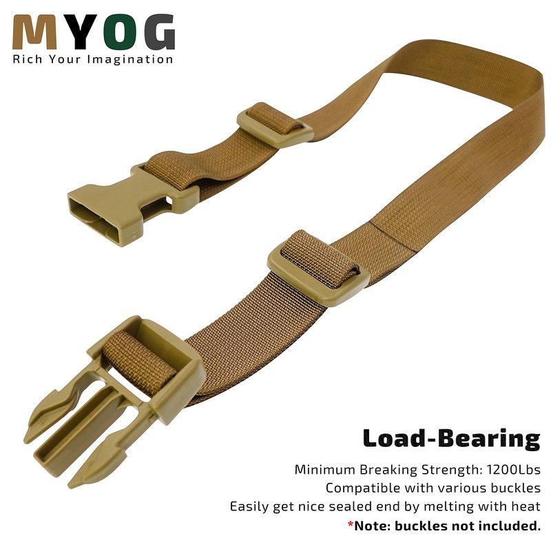 GM CLIMBING MIL-W-17337 Nylon Webbing Flat MilSpecs 1200Lbs for Tactical Goods, Backpack Straps, Loops, Slings, PALS MOLLE Webbing Adapter 1 inch x 30Ft / 10 Yards Ranger Green