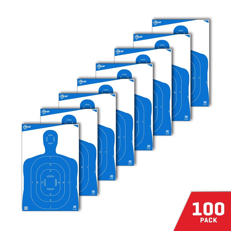 Allen Company 100-Pack EZ-Aim Silhouette Targets for Shooting - Human Body Paper Practice Targets - Gun Range Accessories - 23" x 35"