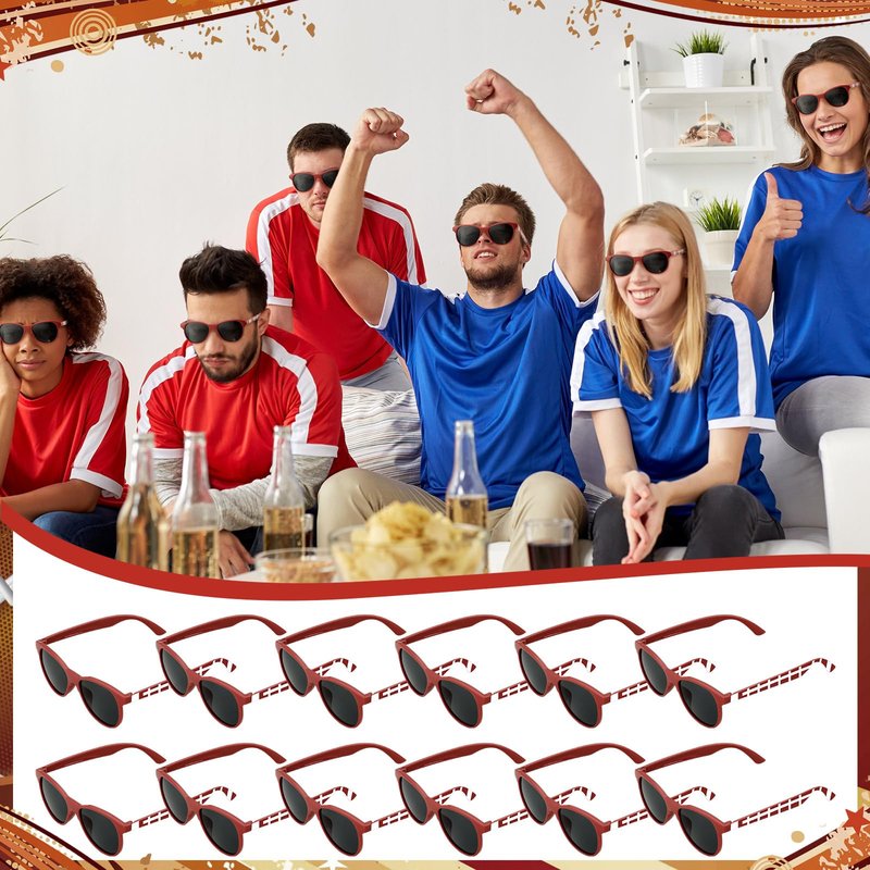 Relaxweex 12/24 Soccer Football Volleyball Basketball Softball Baseball Sunglasses Sport Team Gift Party Favors Bags Stuffers(Football,12)