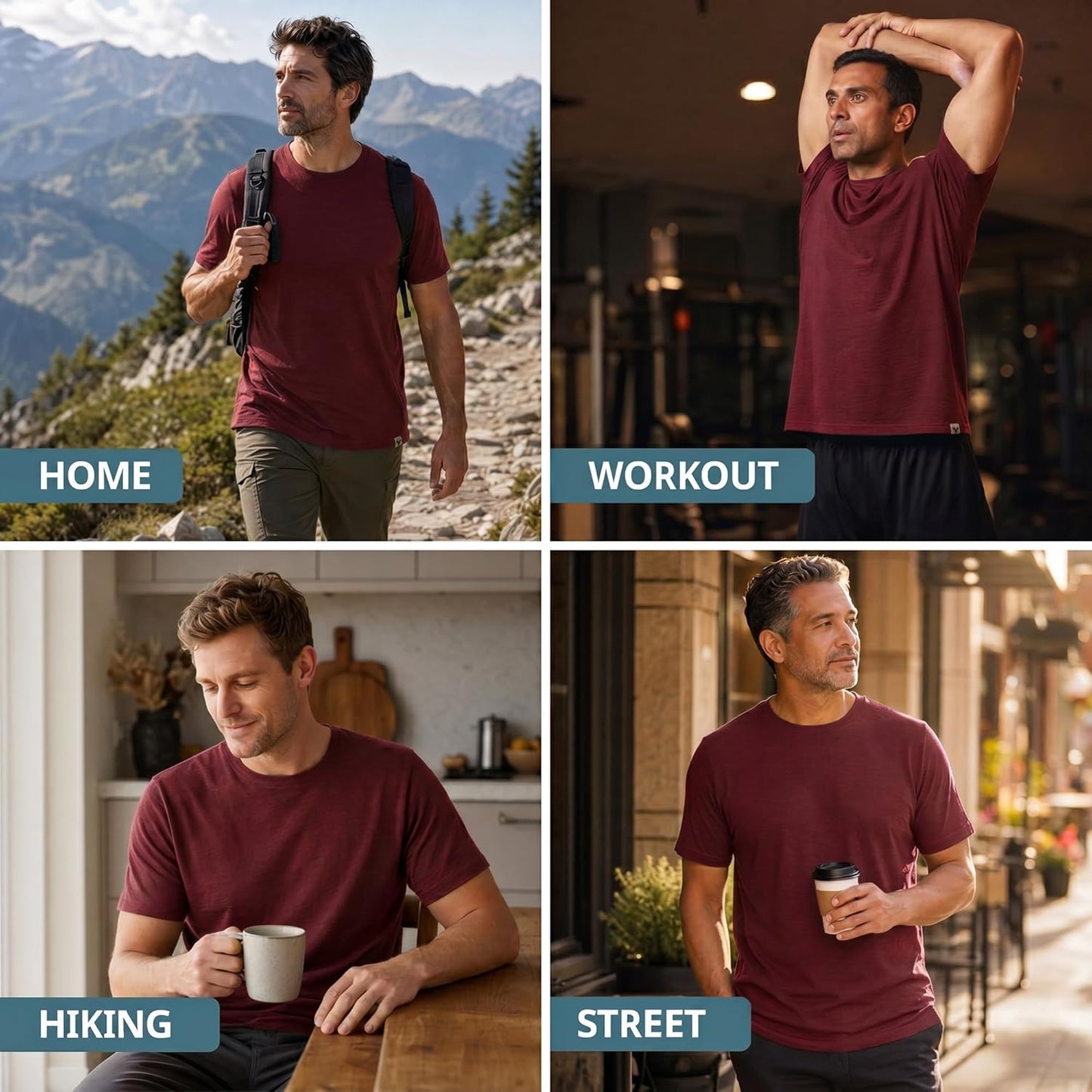 Merino Wool T-Shirt for Men - Lightweight Base Layer Undershirt | Perfect for Equestrian Activities