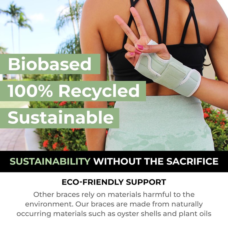 CleanPrene Wrist Splint- Sustainable, Biobased Wrist Support Brace- One Size, Fits Left or Right Wrist