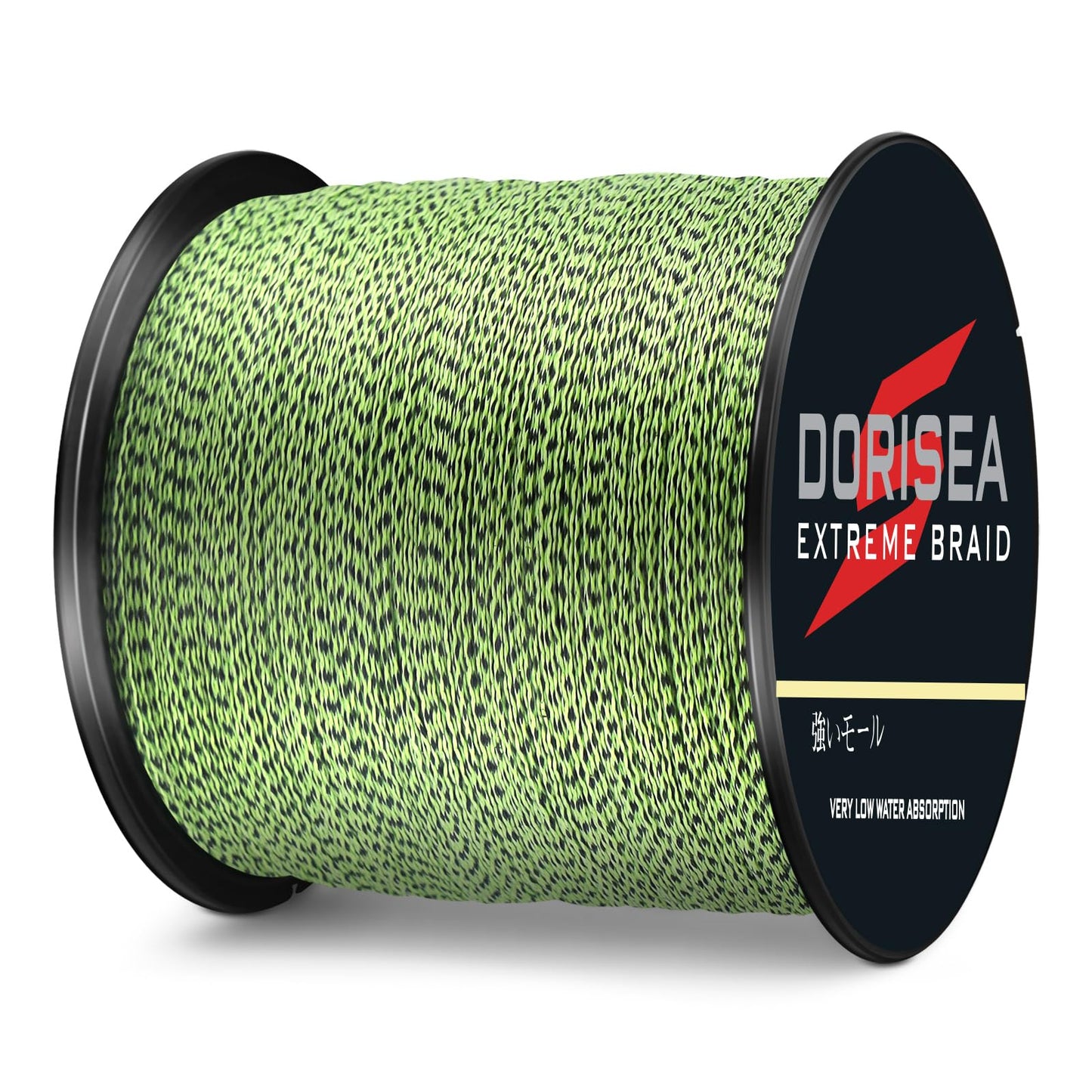 Dorisea Extreme Braid 100% Pe Multi-Color(Fluorescent Green&Black) Braided Fishing Line 109Yards-2187Yards 6-550Lb Test Fishing Wire Fishing String Superline (100m/109Yards 20lb/0.20mm)