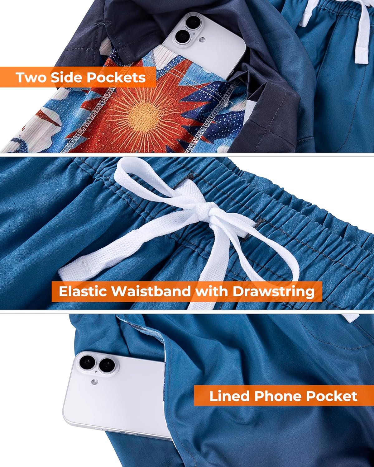 Men's Swim Trunks - 2-in-1 Quick Dry Board Shorts with Pockets | Compression Liner Bathing Suit