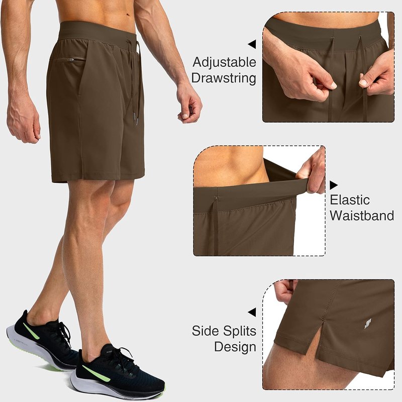 Men's Running Shorts - Quick Dry Athletic Shorts with Zipper Pockets | Available in 9", 7", 5" Sizes