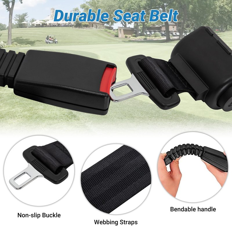 Toriexon Universal Golf Cart Seat Belt Kit, Seat Belts Kit 4 Passengers (2+2), Retractable Belts Max Length 47" Golf Cart Seat Belts Fits 4-Seats Golf Car for EZGO, Yamaha Club Car