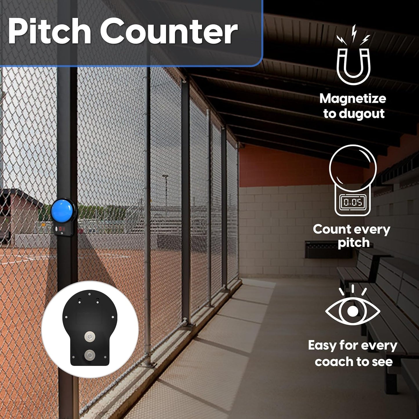 Digital Counter with Magnetic Back - Portable & Compact for Workouts, Golf, Laps | Quiet & Discreet Design