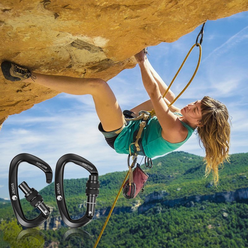 JRSGS Climbing Carabiner 25KN Large Carabiner Clip Auto Locking Carabiner Obtained UIAA Certification Heavy Duty Carabiners Suitable for Rock Climbing, Camping, Gym,Rescue