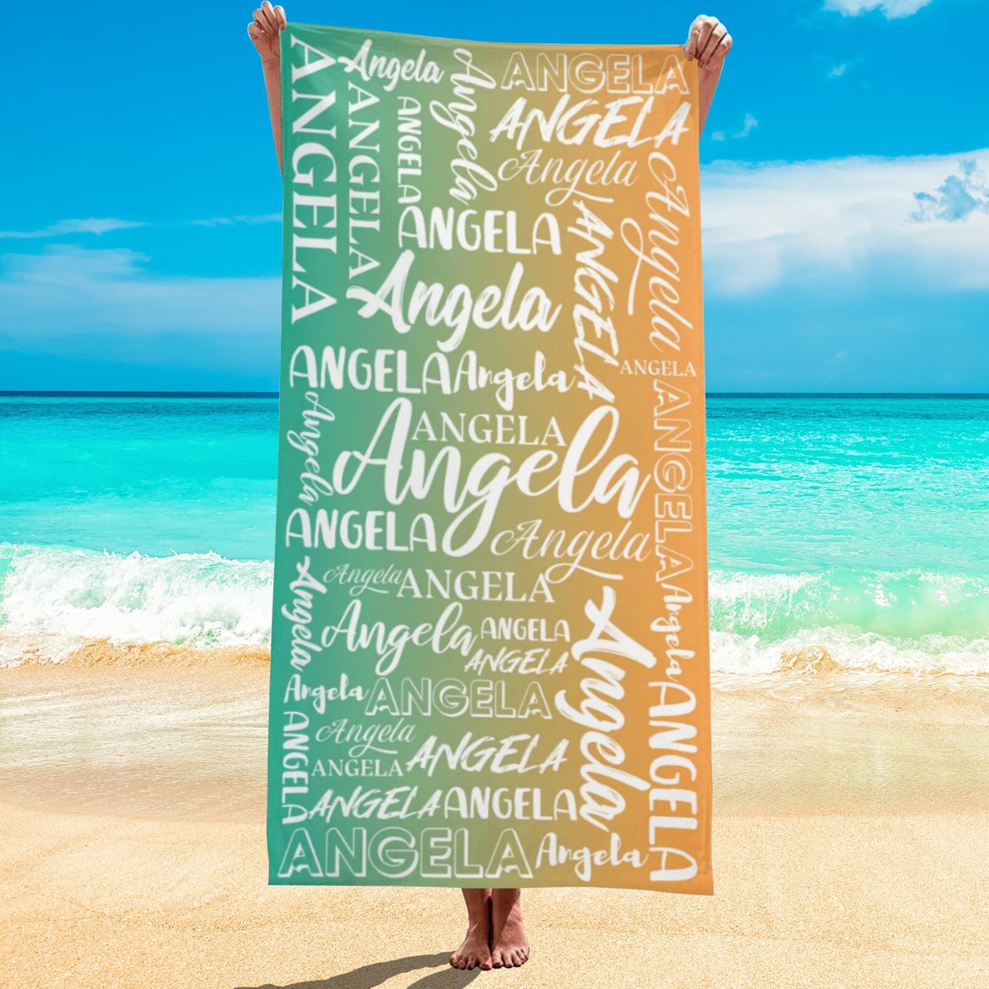 Esmtuaij Personalized Beach Towels for Kids and Adults, Custom Beach Towels with Name, Custom Quick-Drying Travel & Pool & Beach Towels,Customized Gifts for Women & Men & Children