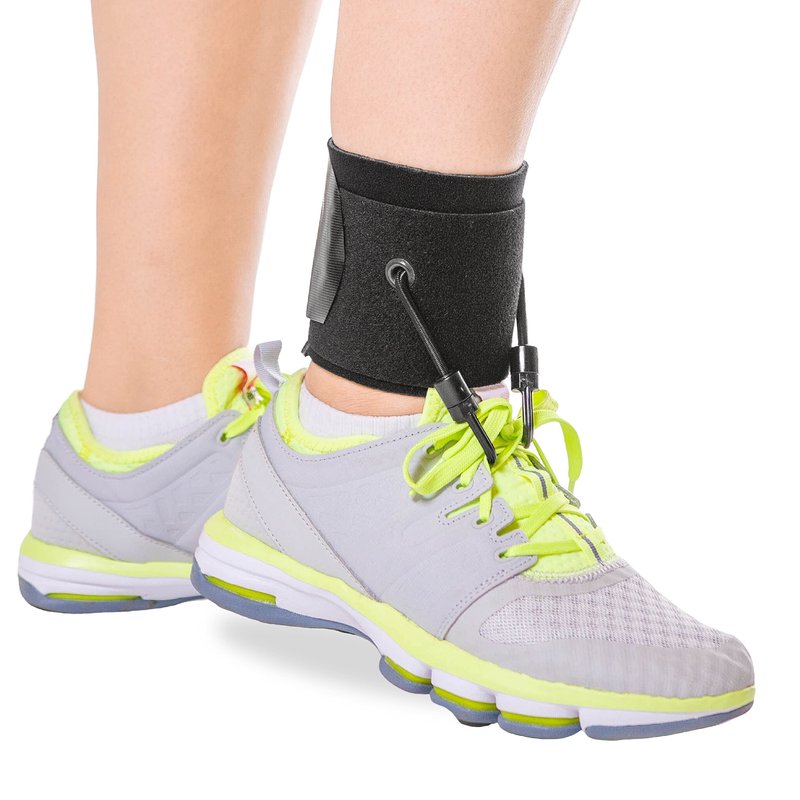 BraceAbility AFO Foot Drop Brace - Adjustable Soft Ankle Foot Orthosis Drop Foot Brace for Men and Women, Walking with Shoes, Toe Lifter Support, Dorsiflexion Assist Brace Fits Left or Right (L/XL)