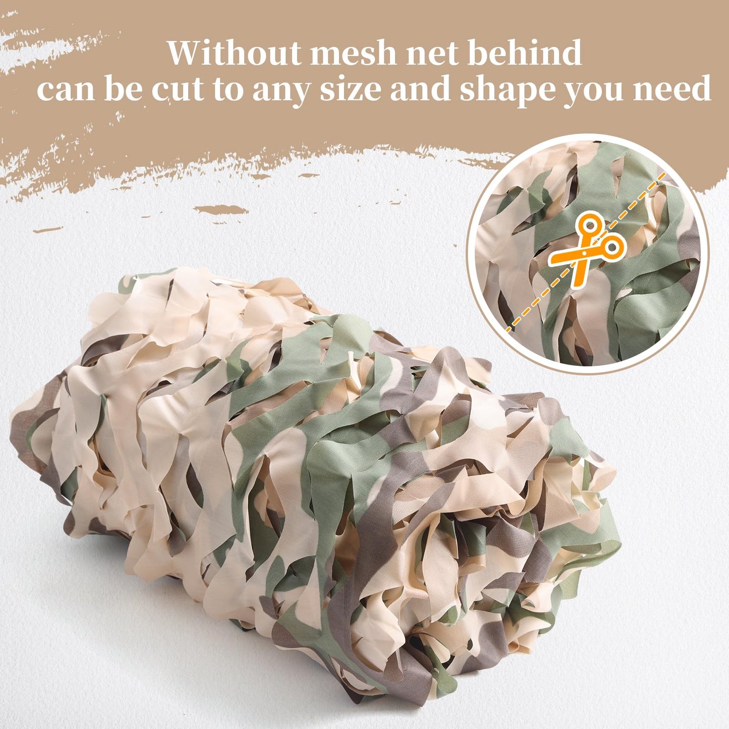 Yeacool Camo Netting Camouflage Netting Sunshade Net for Decor Hunting Blind Outdoor Photography Dinosaur Birthday Theme Party Decoration (Brown Camo, 4.9ftx9.8ft,1.5m*3m)