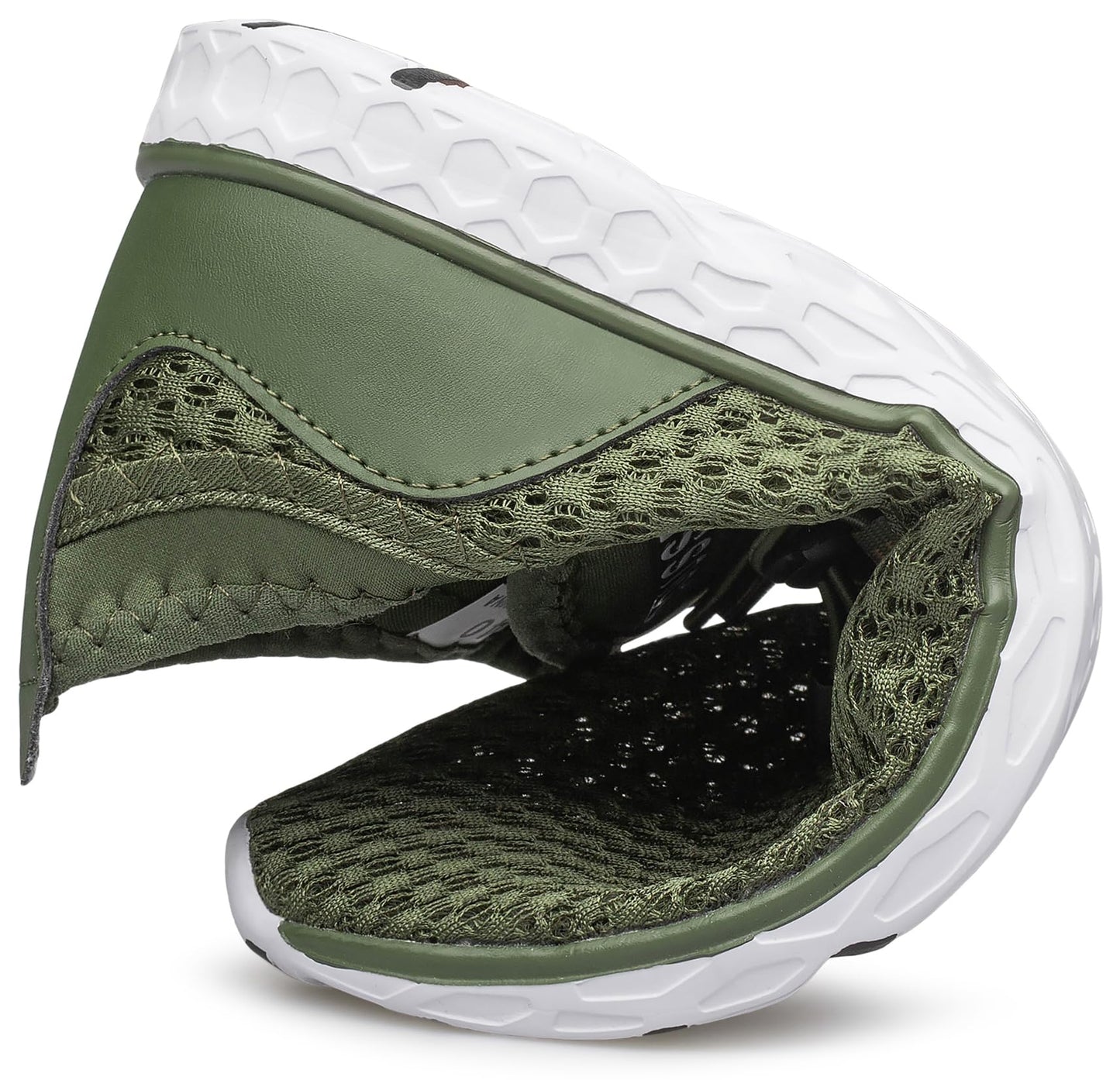 DOUSSPRT Men's Water Shoes Quick Drying Sports Aqua Shoes DarkGreen Size 9.5