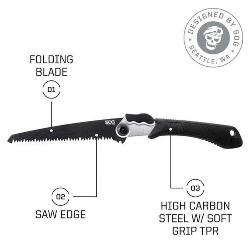 SOG FastHawk- Lighter, Faster, Agile Throwing Hatchet, Versatile Survival Tactical Axe & Folding Saw - Wood Saw, Hand Saw, Pruning Saw and Camping Saw