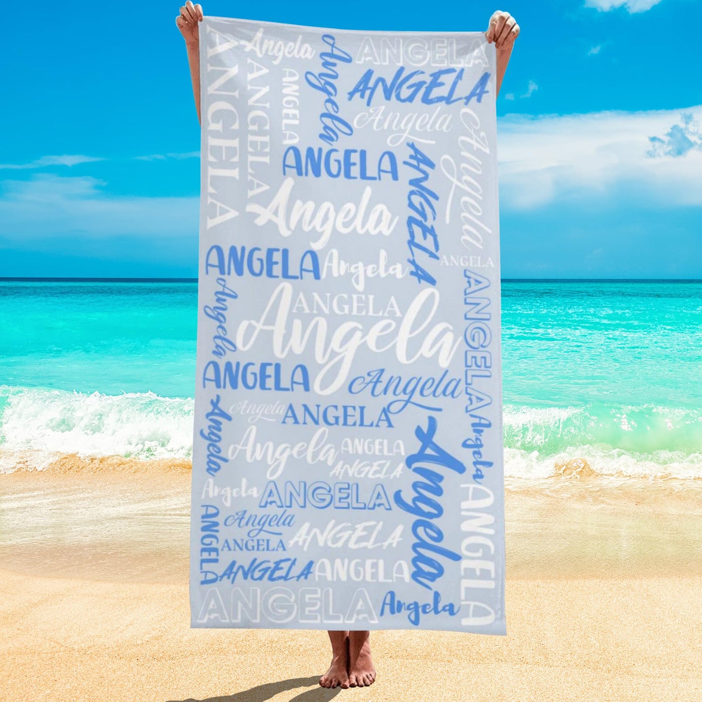 Esmtuaij Personalized Beach Towels for Kids and Adults, Custom Beach Towels with Name, Custom Quick-Drying Travel & Pool & Beach Towels,Customized Gifts for Women & Men & Children