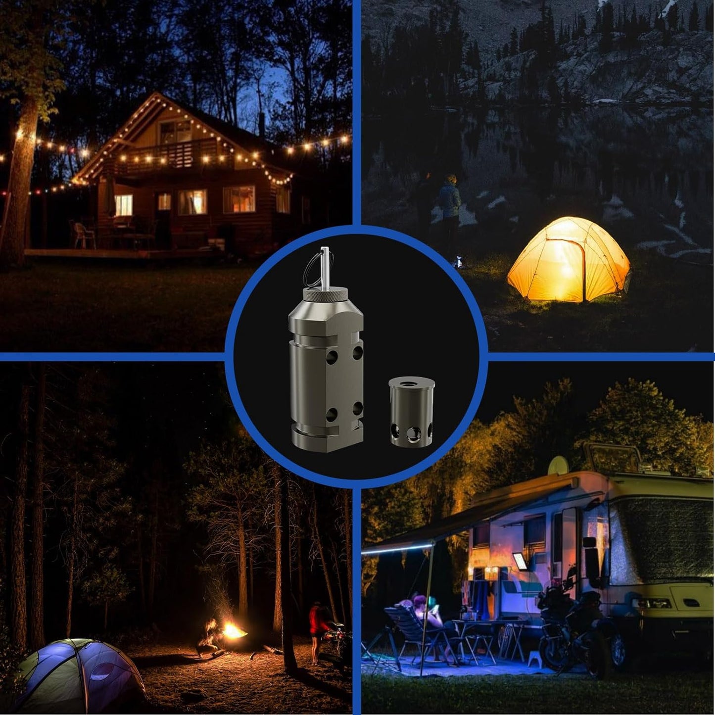 Upgraded Perimeter Trip Alarm - 12 Gauge Camping Trip Wire Security System | 2 Pack with .22 Adapter for Outdoor Safety