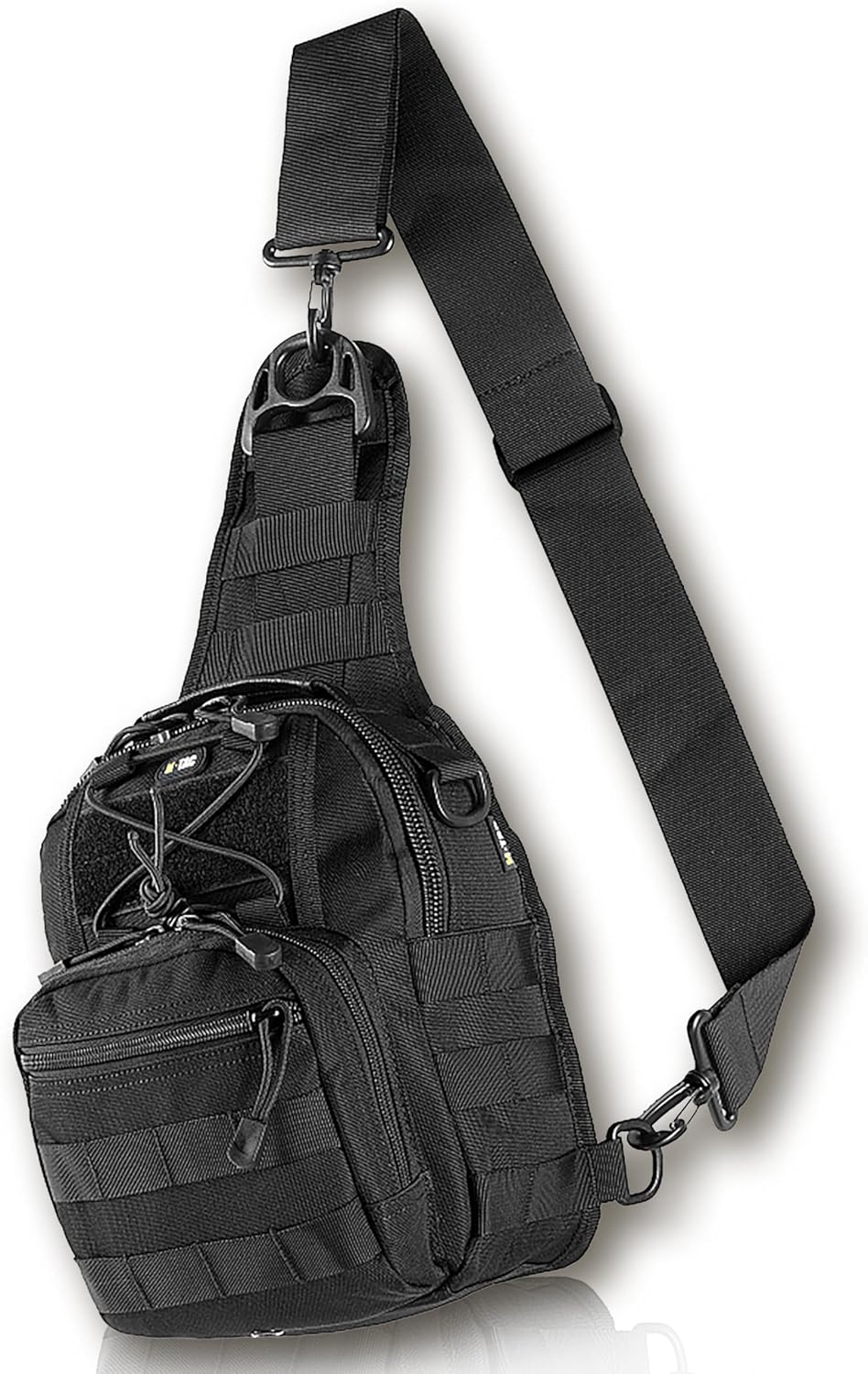 Tactical Crossbody Sling Bag for Men - Black Military EDC Backpack | Versatile Travel Chest Pack with Carabiner