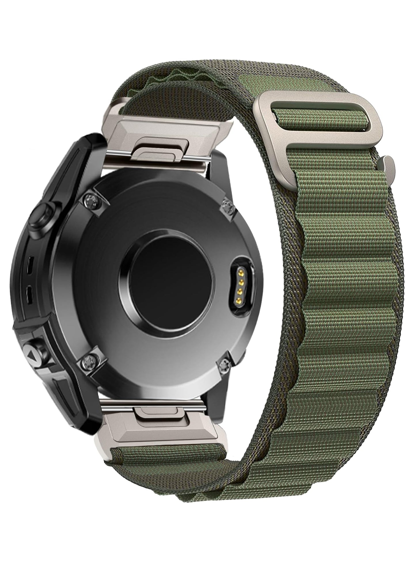 Nylon-Band for Garmin Fenix E/Fenix 8 AMOLED 47mm/Fenix 7/Fenix 7 pro/Fenix 6/Fenix 6 pro/Fenix 5/Fenix 5 Plus,Quickfit 22mm Adjustable Nylon Loop Bands for Garmin Forerunner 935/945, Instinct,Approach S62/S60(ArmyGreen)