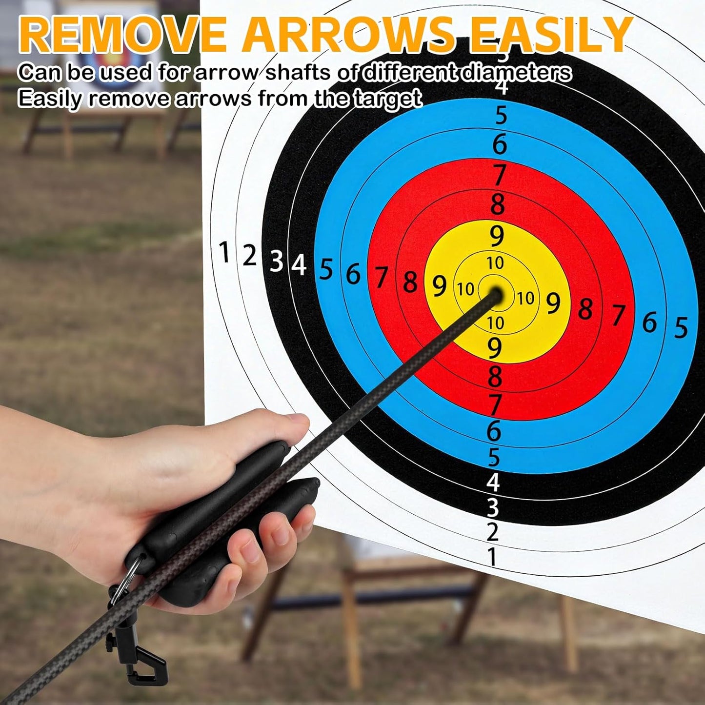 Archery Arrow Puller Tool - Rubber Gripper with Belt Clip for Easy Target Removal | Hand Saver for Practice Shooting