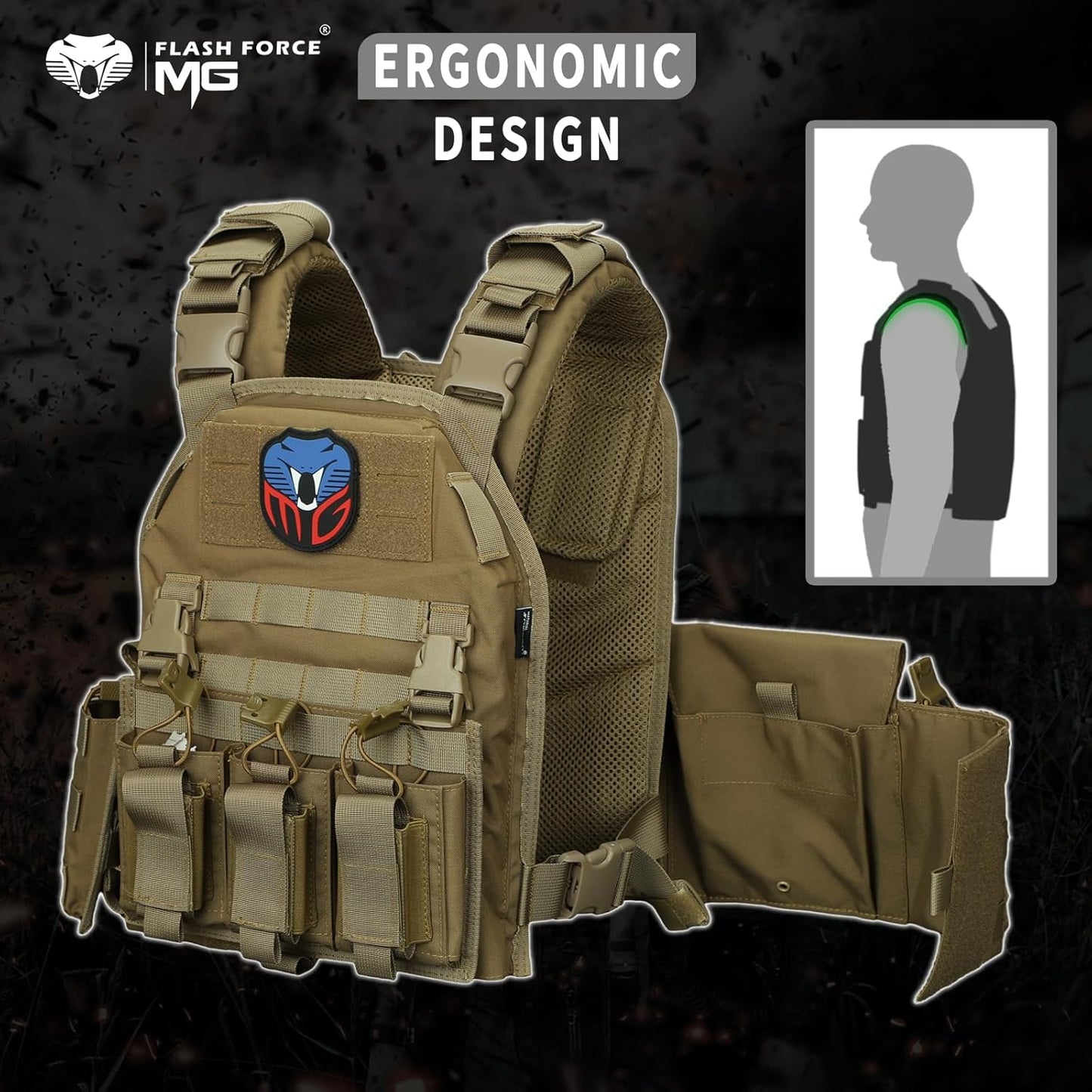Tactical Vest - Molle Airsoft Vest for Men | Adjustable, Durable Design