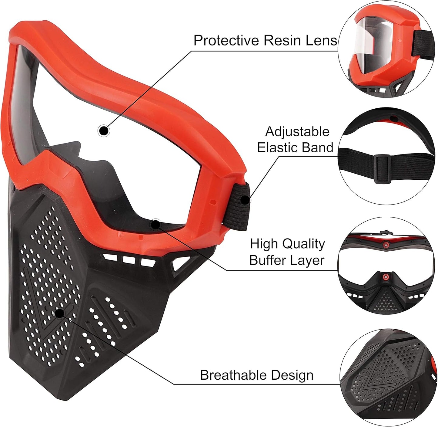 Tactical Nerf Rival Mask - Compatible with Apollo, Zeus, Khaos | Durable Design for Enhanced Play