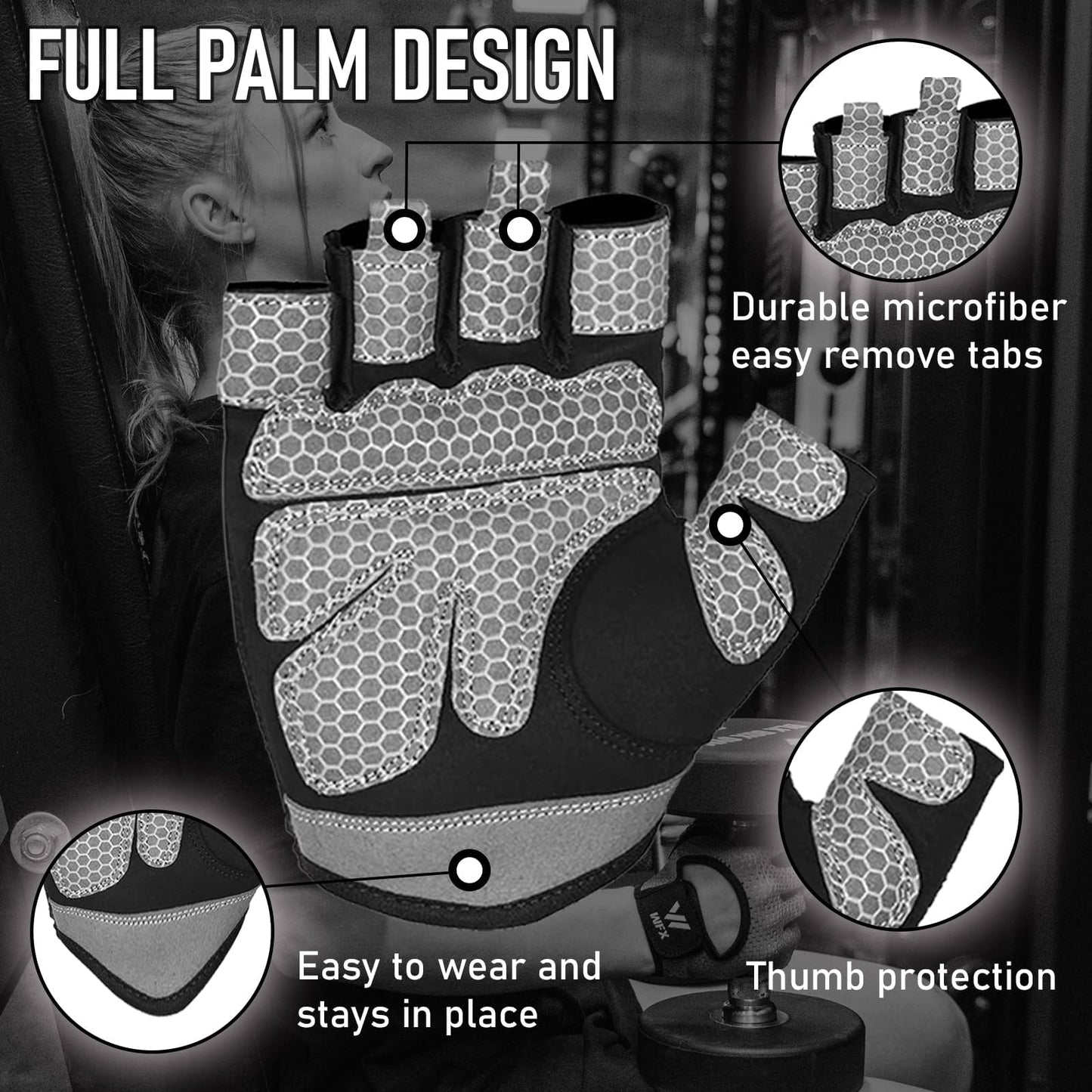 WESTWOOD FOX Weight Lifting Gloves for Men Women Gym Gloves with Wrist Wrap Support for Workout Training Exercise Fitness Hanging, Pull ups for Dumbbell, Cycling (Blacks, Small)