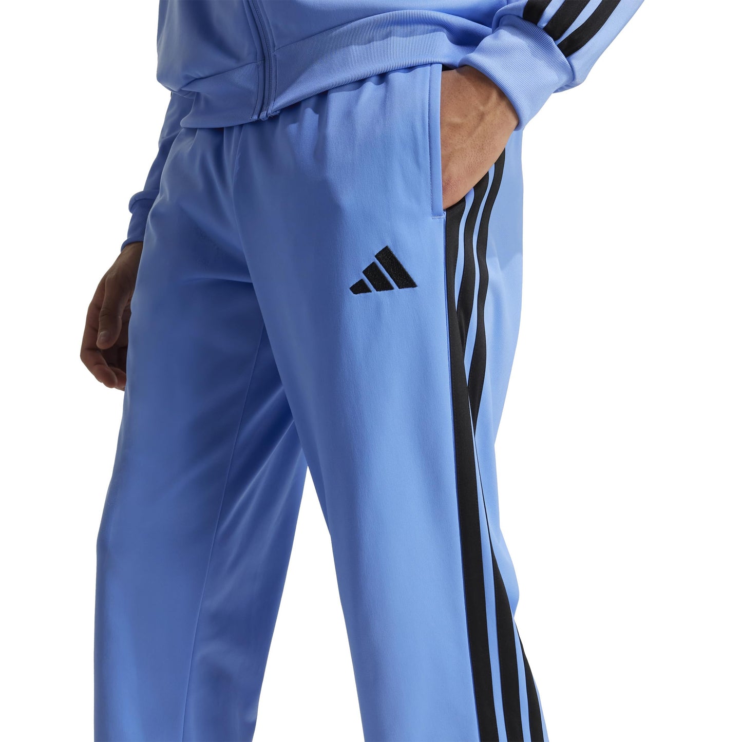 adidas Men's 3-Stripes Tricot Opem Hem Track Pants, Blue Fusion, X-Large