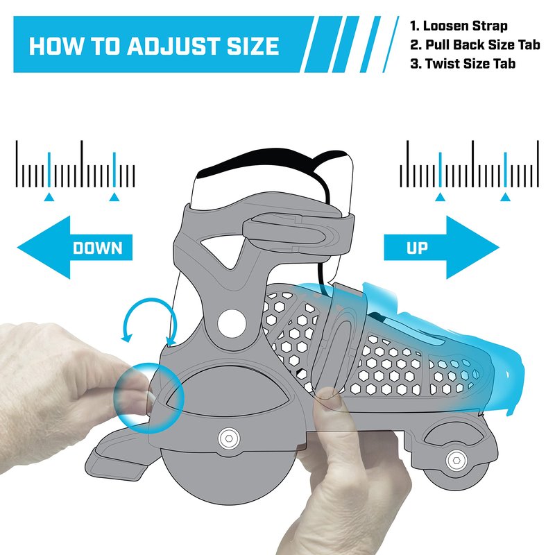 Fun Roll Beginner Roller Skates by Roller Derby, Adjustable Sizing, Skates for Kids, Toddlers, Boys, Girls
