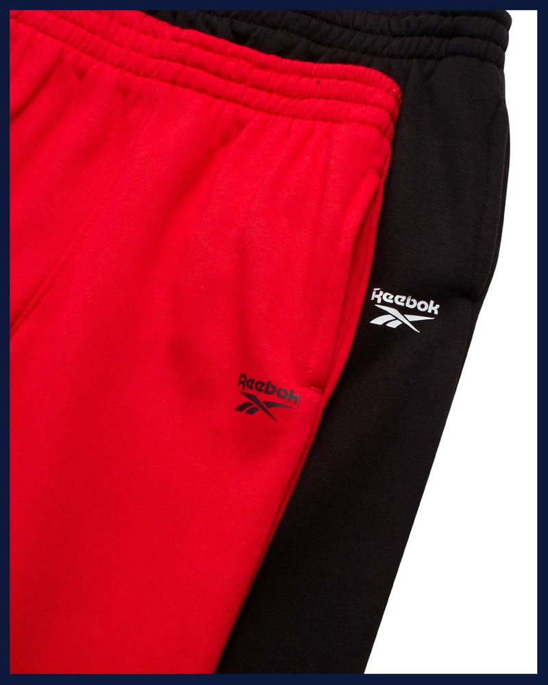 Reebok Boys Sweatpants - 4 Pack Soft Performance Fleece Boys Joggers Athletic Pants with Pockets for Gym Running and Workout, Size 10, Black/Red/Vector Blue/Light Grey