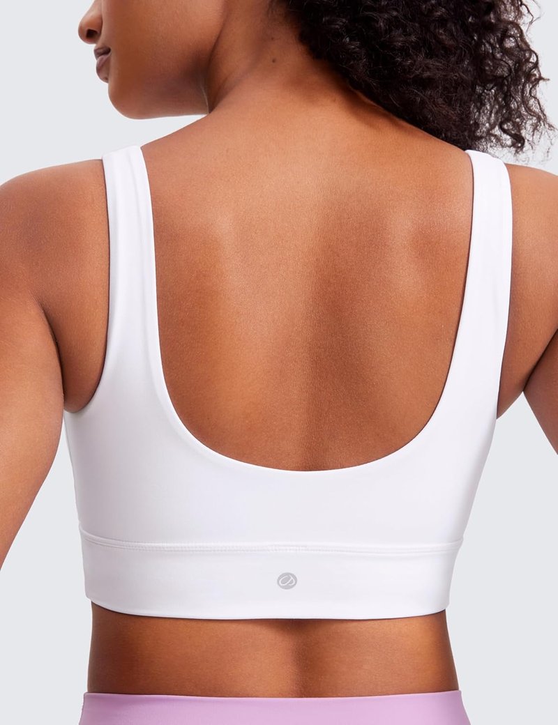 Butterluxe U Back Longline Sports Bra for Women - Scoop Neck Padded Yoga Crop Top | Comfortable Fit