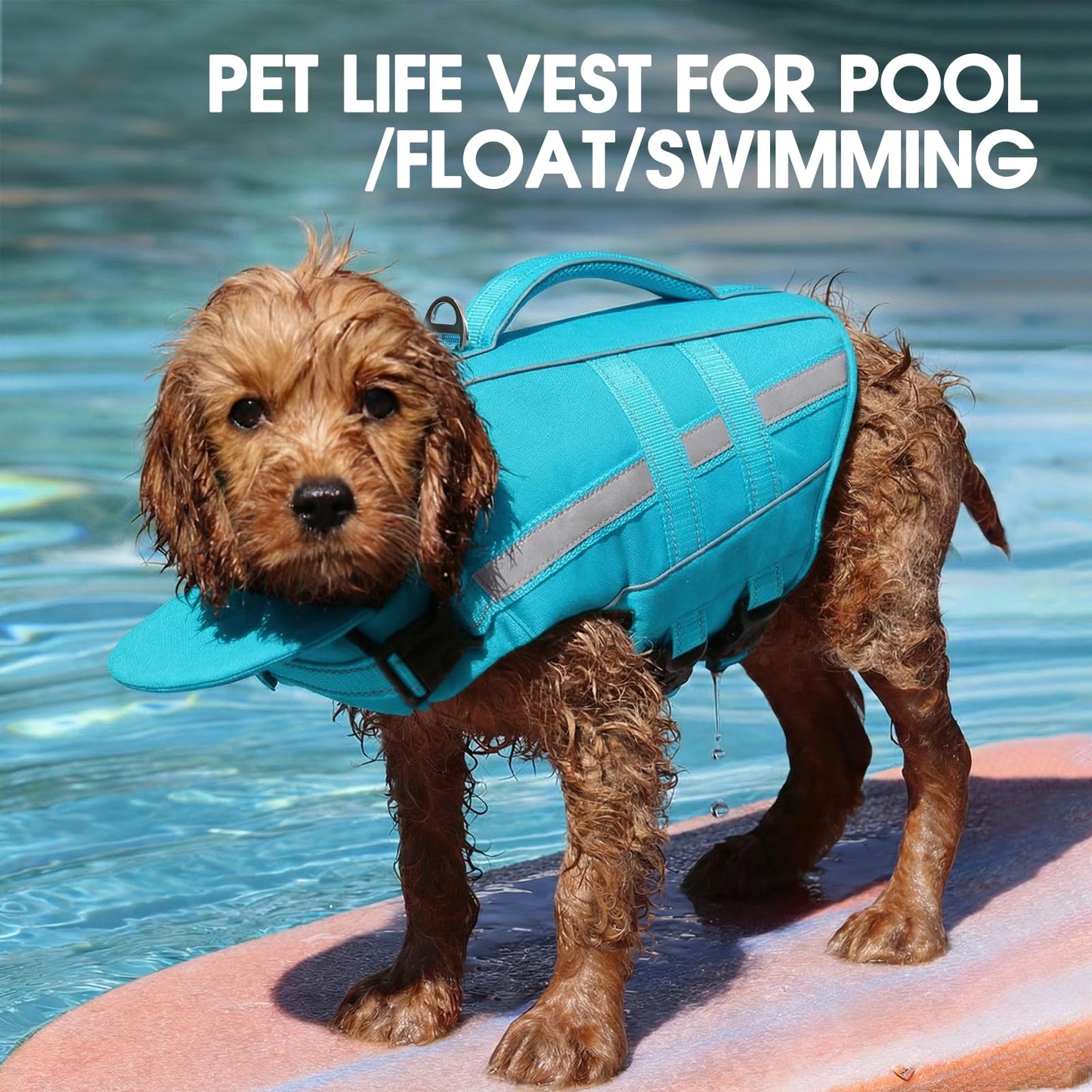 Dog Life Jacket Dog Life Vest for Swimming Boating with Front Chin Float