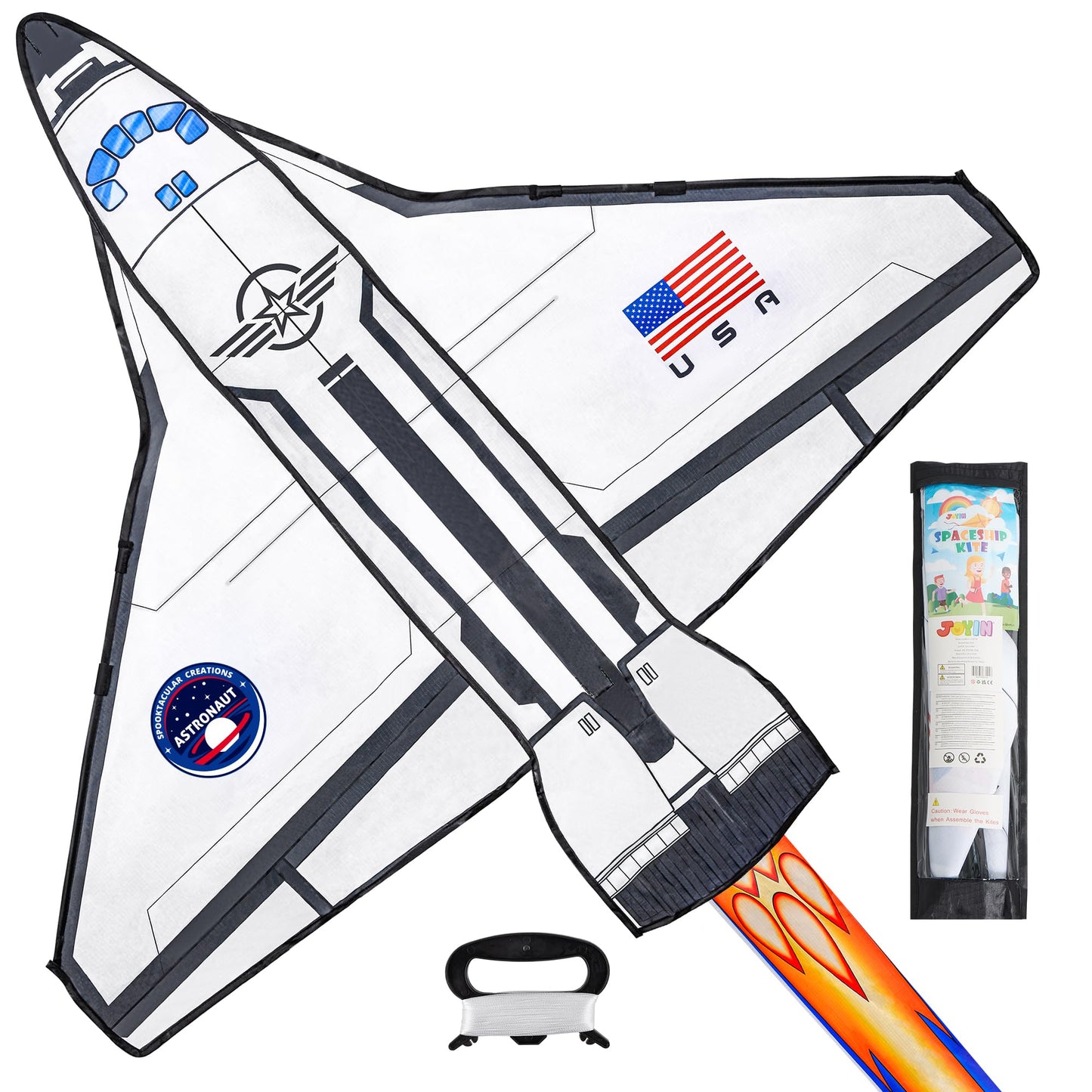 JOYIN Spaceship Kite Easy to Fly for Kids and Adults with 262.5 ft String, Large Beach Kite for Outdoor Games and Activities
