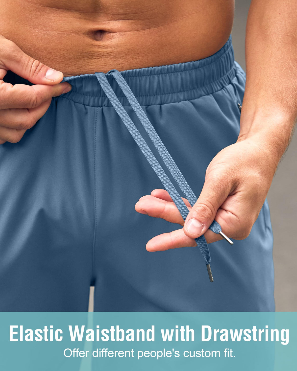 G Gradual Men's Athletic Running Shorts with Zipper Pockets Quick Dry 7"/ 5"/ 9" Workout Gym Shorts for Basketball Hiking(Federalblue,7M)
