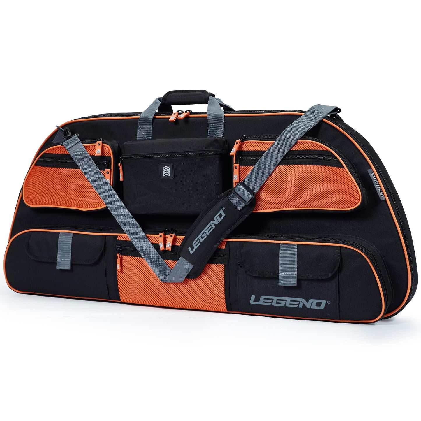 Legend Apollo Soft Bow Case for Compound Bow - Compound Bow Case with Multiple Storage & Foam Padding, Lightweight Bow and Arrow Case for Archery Accessories, Premium Bow Bag - 44" Black/Orange