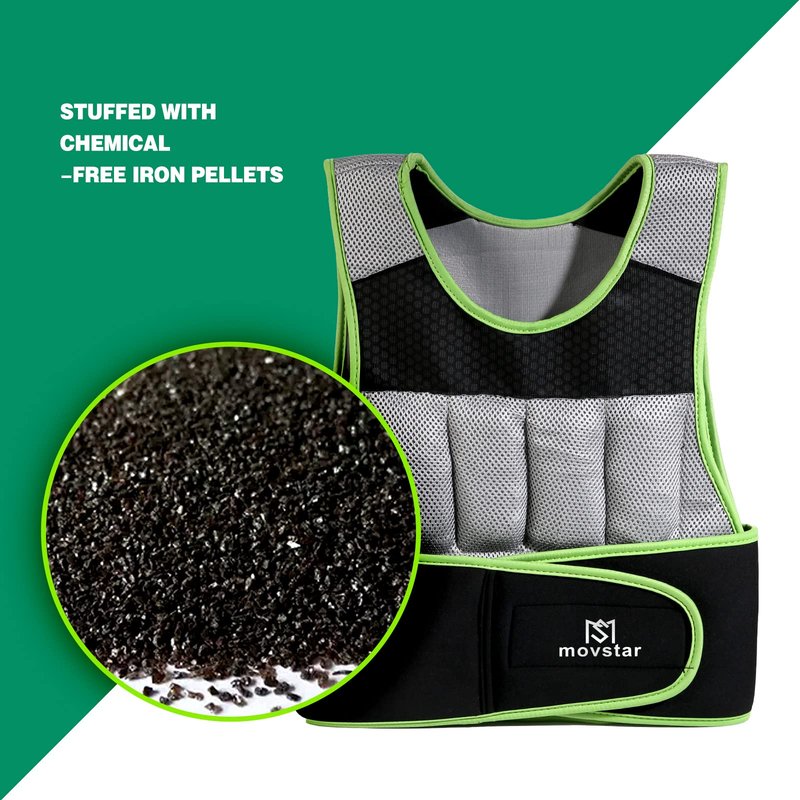 MOVSTAR Adjustable Weighted Vest Women Men with Reflective Design 10lbs,20lbs Workout Vest for Strength Training, Walking, Jogging, Weightlifting, Running Men Women