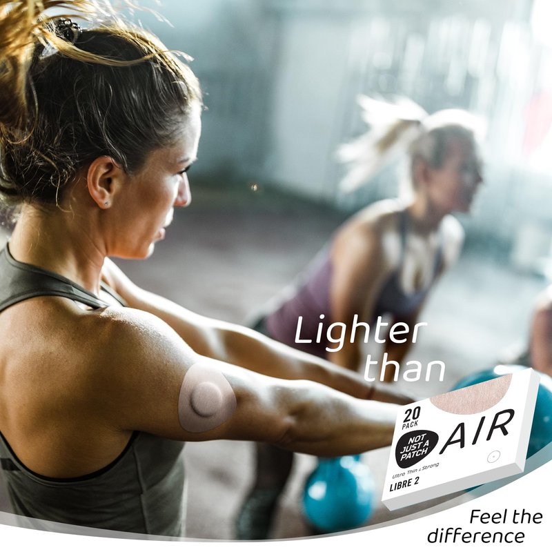 Not Just A Patch Freestyle Libre 2 Covers (20 Pack) - Thin, Strong and Light, Ultra-Long 14 Day Adhesion - Durable Lingo CGM & Libre 2 Sensor & Protector Patches - Beige