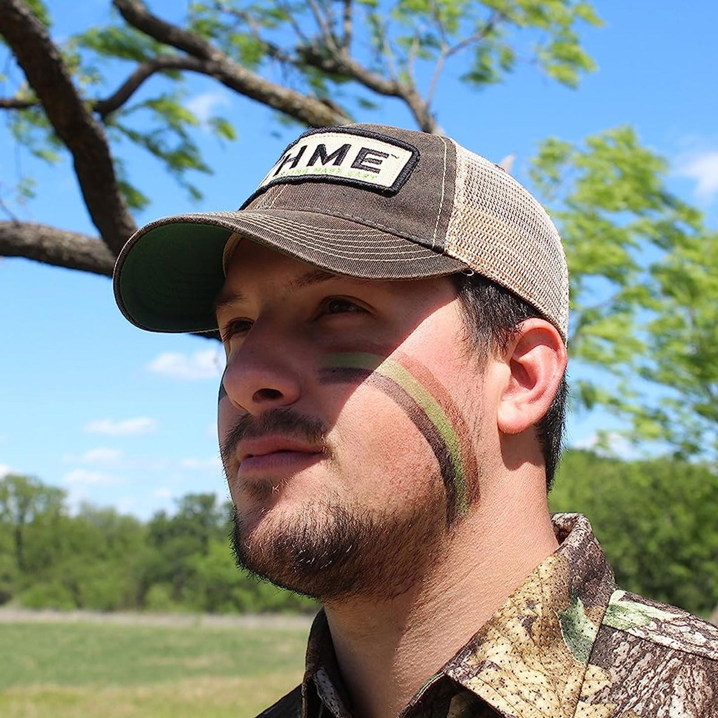 HME 3 Color Camo Face Paint "Mess-Free" Application Stick & Black Face Paint Mess-Free Application Stick - Long-Lasting Easy-to-Use Concealment Camouflage Makeup for Hunting