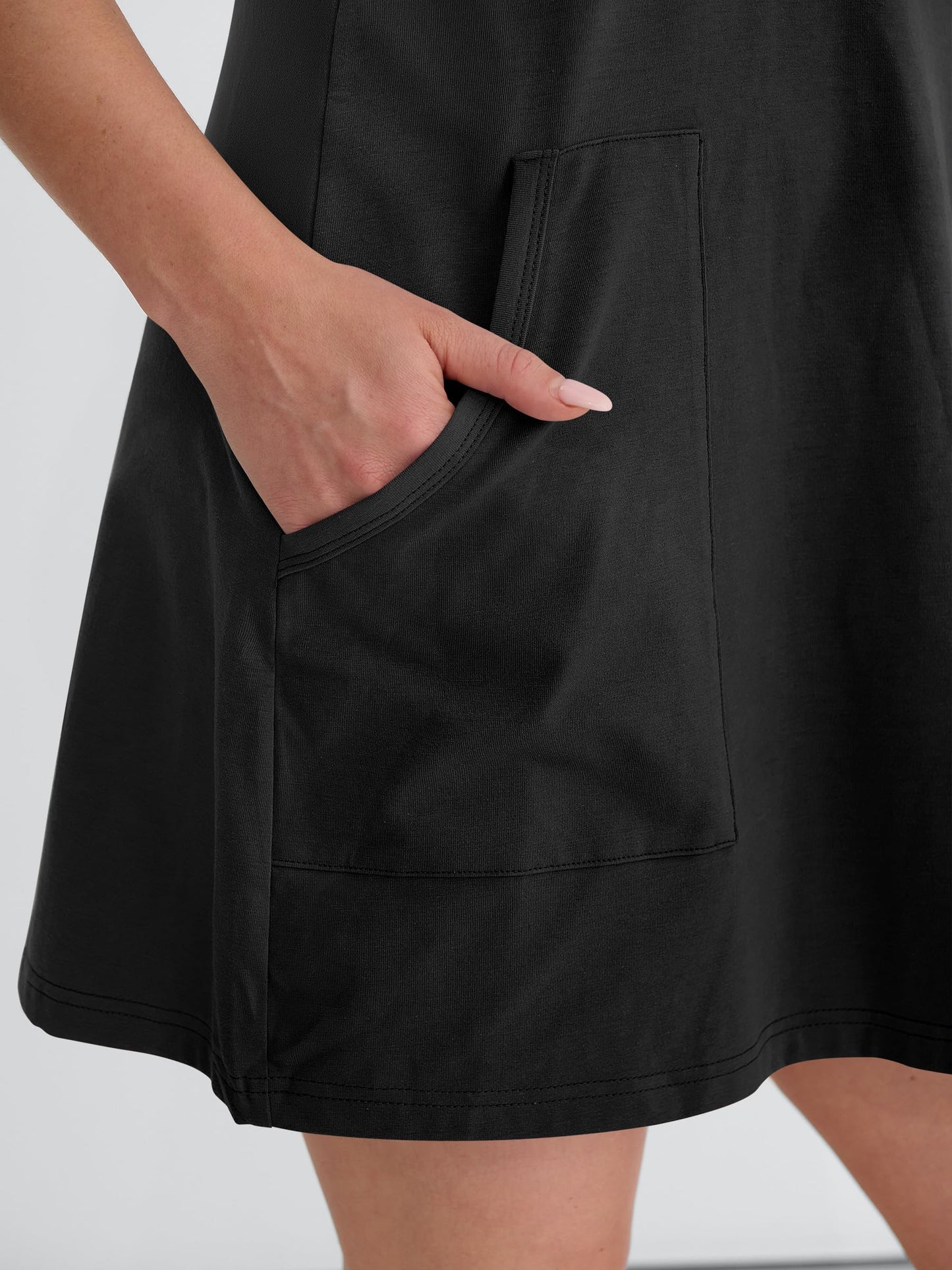 ANRABESS Women Athletic Tennis Dress 2026 Summer Square Neck Active Romper Built in Shorts Casual Athleisure Mini Dresses Black Small