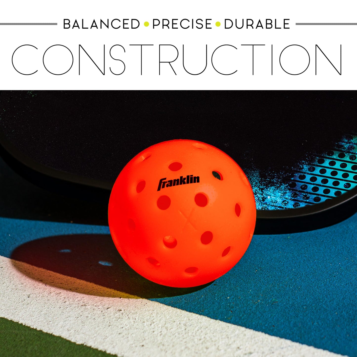 Franklin Sports X-40 Pickleballs - Official Ball of USA Pickleball, APP Tour, US Open - Suitable for Outdoor Courts - Regulation Size, Tournament Grade - Ember (Pack of 36)